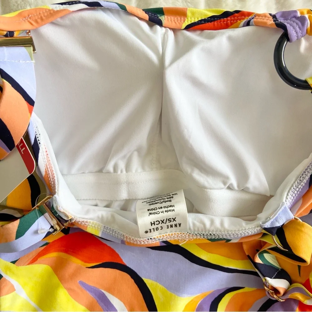 Anne Cole Asymmetrical One Piece Swimsuit NWT in Sea Grass Removable Straps XS